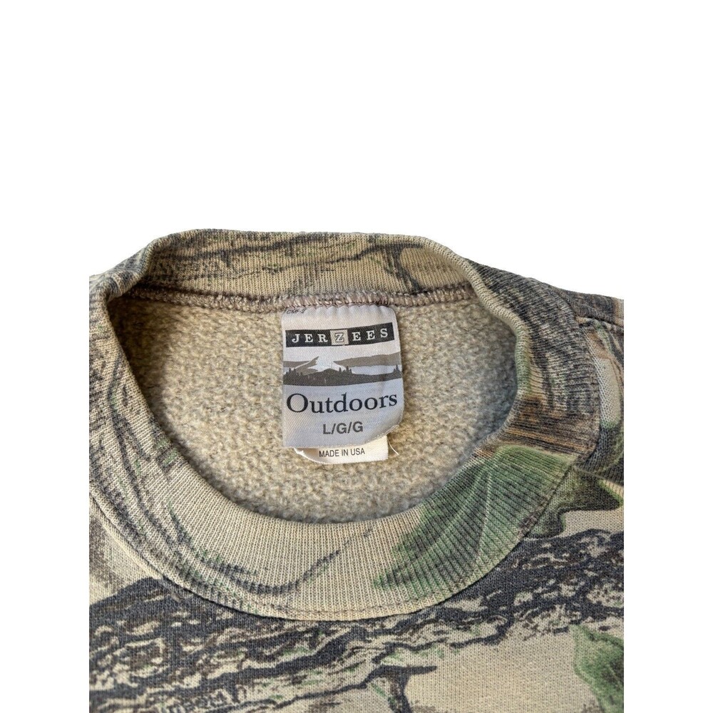 Vintage Jerzees Outdoors Camo Crewneck Mossy Oak Size Large - Picture 2 of 6